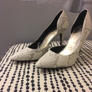 Faux snake skin heels